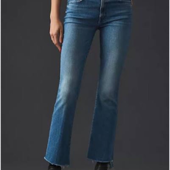 MOTHER The Insider Crop Step Fray Jeans in Wash Sorry I’m Staring Size 24 - Picture 1 of 6